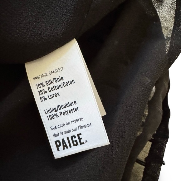 PAIGE Elegant Black Ruffle Top women’s size small - Picture 9 of 10